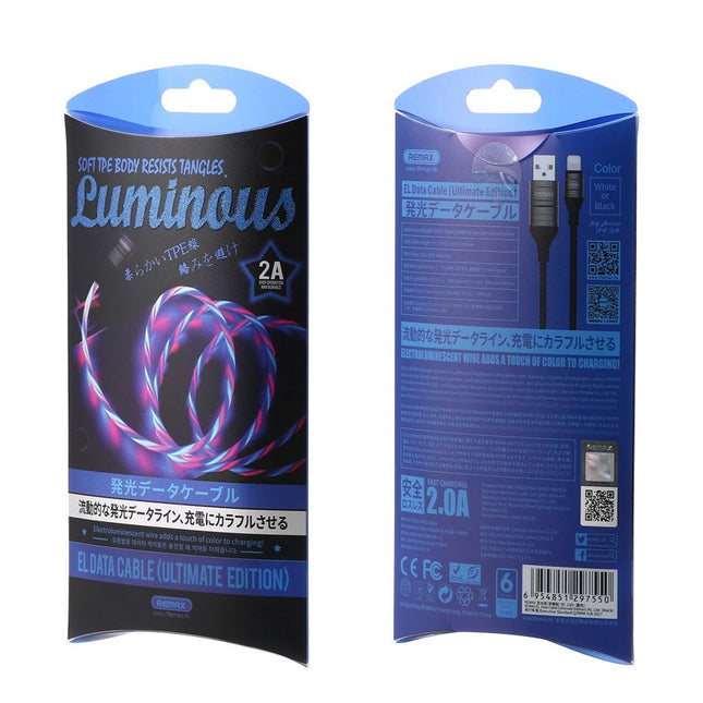 Luminous charging cable - iPhone charger - Type C charger -Micro usb charger light USB cable -Led Lighting Phone Charger