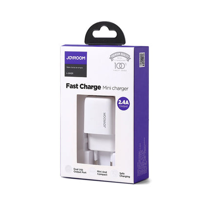 2x USB wall charger by Joyroom with a power of up to 12 W 2.4 A (L-2A121)