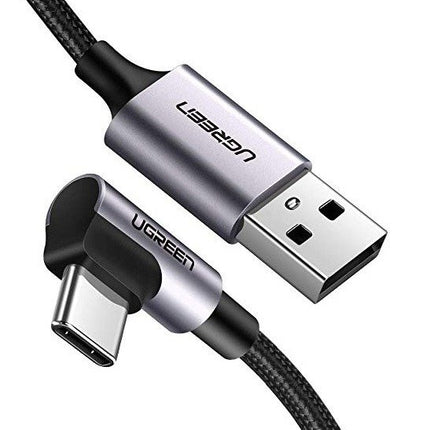 Hoekige USB-C kabel UGREEN 3A Quick Charge 3.0 1m (zwart)
