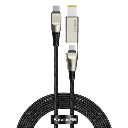 Baseus Flash Series 2in1 USB cable - USB Type C / Lenovo (rectangular plug) DC Laptop charging adapter 2 m 100 W 5 A black (CA1T2-E01)
