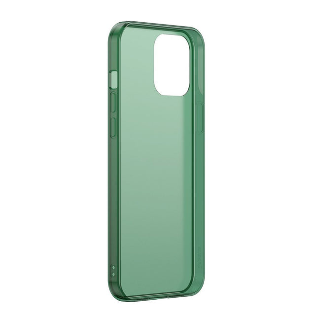 Baseus Frosted Glass Case Starre Hülle mit flexiblem Rahmen iPhone 12 mini Dunkelgrün (WIAPIPH54N-WS06)