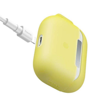 Baseus Let's go AirPods Pro Case siliconen hoesje voor AirPods Pro koptelefoon + mini lanyard geel