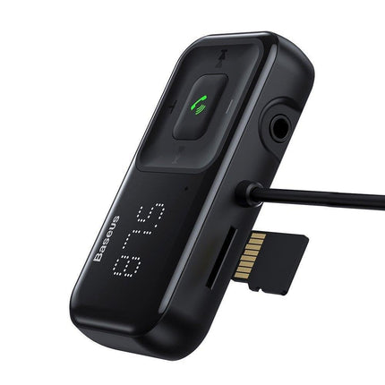 Baseus S-16 Bluetooth 5.0 FM-zender 2x USB autolader AUX MP3 TF micro SD 3.1 A zwart