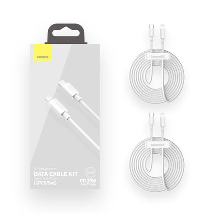 Baseus USB-C to Lightning Cable - 150cm - white - 2 Pack