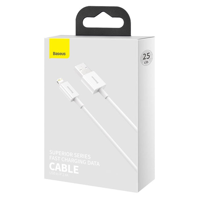 Baseus Superior-Kabel USB - Lightning 2,4 A 0,25 m Weiß (CALYS-02)