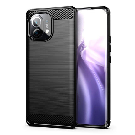 Carbon Case Flexible Cover TPU Case for Xiaomi Mi 11 black