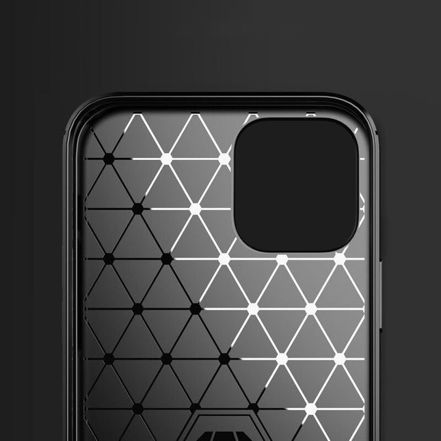 iPhone 12 Pro Max zwart hoesje Carbon Case Flexible Cover TPU Case