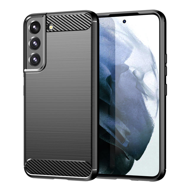 Samsung Galaxy S22 Hülle Carbon Case Flexible TPU-Abdeckung schwarz 