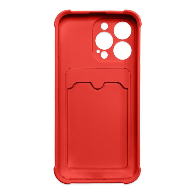 iPhone 8 Plus / iPhone 7 Plus hoesje backcover rood met ruimte voor pasjes