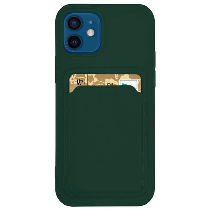 iPhone 13 mini green hoesje Card Case silicone wallet case with card holder documents