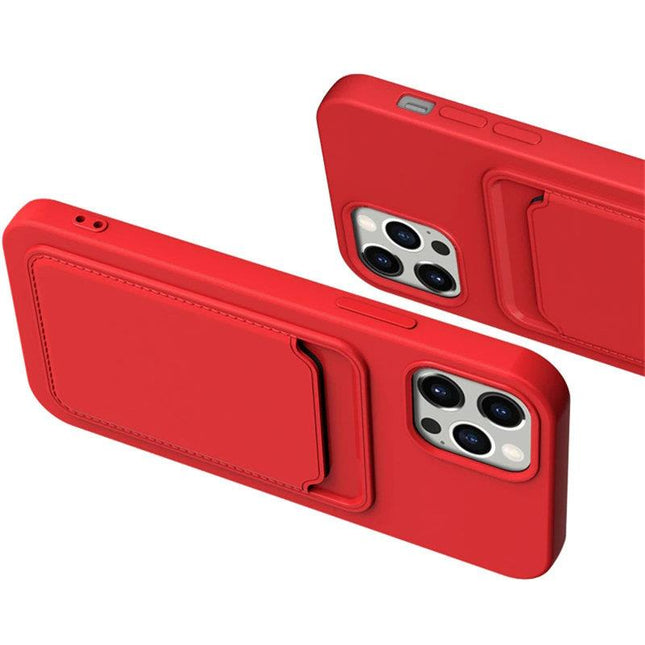 iPhone 13 mini rood hoesje Card Case silicone wallet case with card holder documents