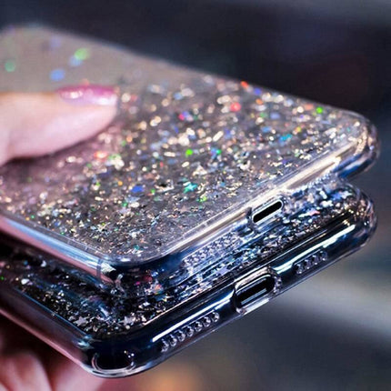 Hoesje IPHONE 14 PRO Pailletten Lijm Glitter Hoesje roze