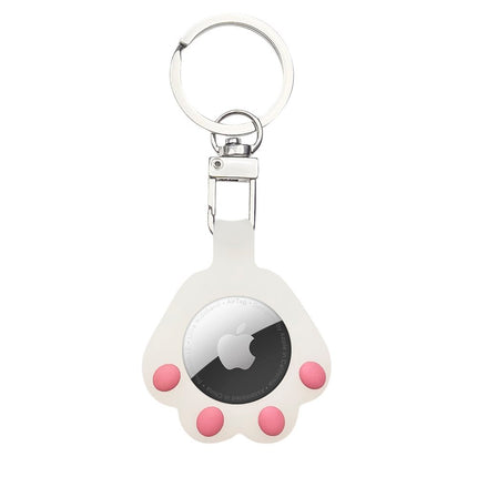 Cat Paw AirTag white Case Silicone Case Keychain Pendant for AirTag