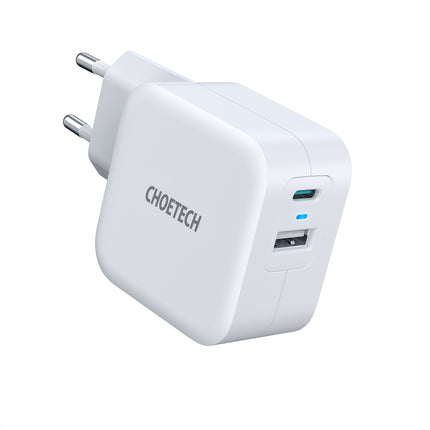 Choetech quick charger QC PD 38W 5A USB Type C + USB-A white (PD5002-EU)