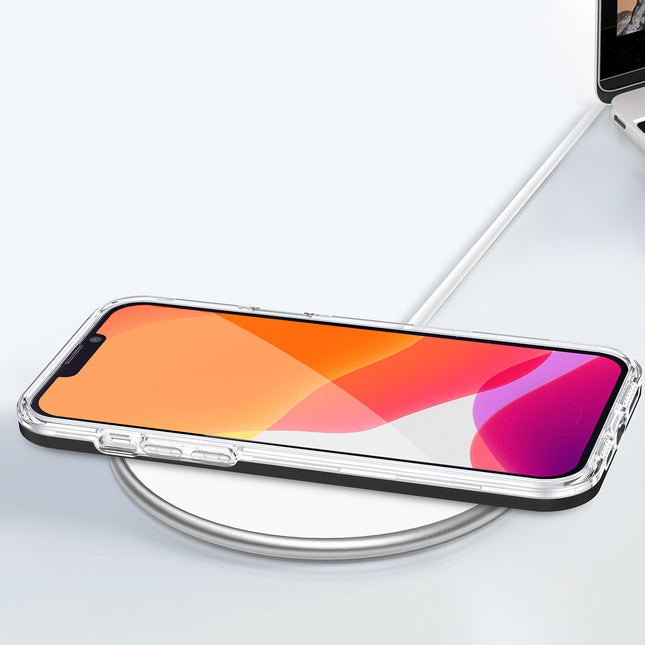 Transparente 3in1 Hülle für Samsung Galaxy Z Flip 4 Silikonhülle mit Rahmen schwarz