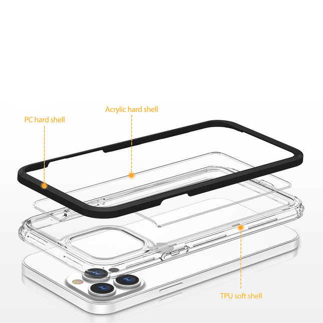 Transparente 3in1 Hülle für Samsung Galaxy Z Flip 4 Silikonhülle mit Rahmen blau