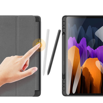 Samsung Galaxy Tab S8 / Samsung Tab S7 Smart Tri-Fold Case zwart
