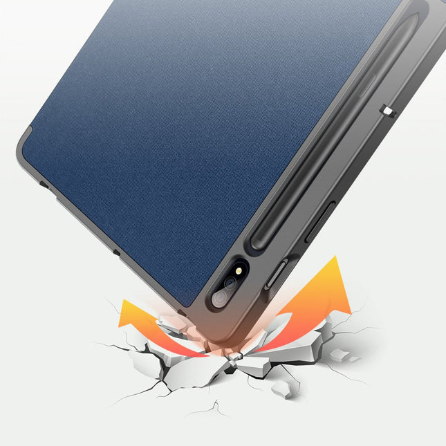 Dux Ducis Samsung Galaxy Tab S7+ (S7 Plus) / S7 FE / Tab S8+ (S8 Plus) Hülle Domo Tablet Cover mit Multi-Winkel-Ständer und Smart Sleep-Funktion