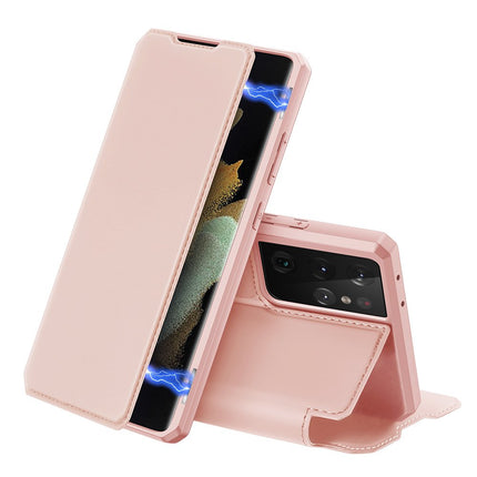 DUX DUCIS Skin X Bookcase type hoesje voor Samsung Galaxy S21 Ultra 5G roze