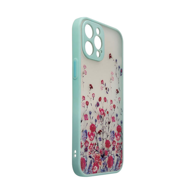 Design-Schutzhülle für Samsung Galaxy A12 5G, Blumen-Cover, Hellblau 