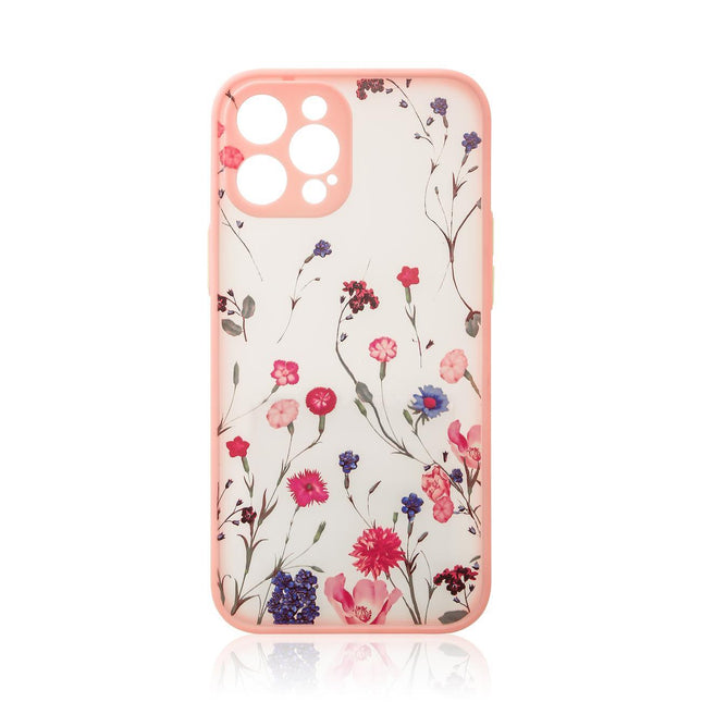 Design-Hülle für iPhone 12, florales Rosa