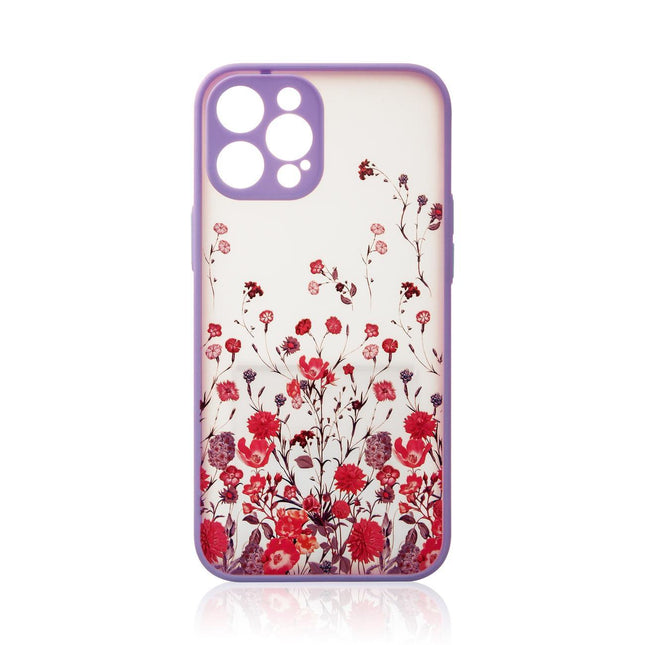 Design Hoesje voor iPhone 12 gebloemd paars