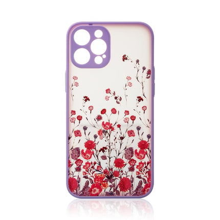 iPhone 13 pro  hoesje floral purple paars