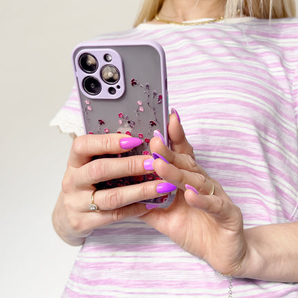 iPhone 13 pro case floral purple purple