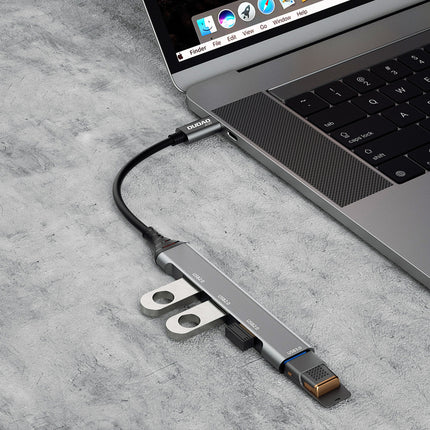 Dudao HUB 4in1 USB-C - 4x USB-A (3x USB2.0 / USB3.0) 6,3cm zwart (A16T)