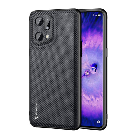 Oppo Find X5 black hoesje Dux Ducis Fino case cover covered with nylon material