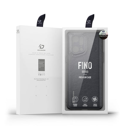 Oppo Find X5 Pro black hoesje Dux Ducis Fino case cover covered with nylon material