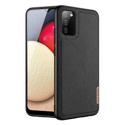 Samsung Galaxy A02s hoesje Dux Ducis Fino case covered with nylon material zwart
