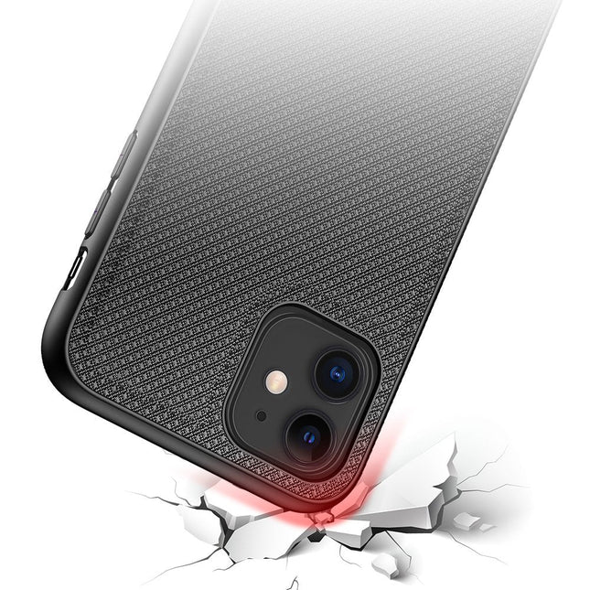 iPhone 11 Pro Max hoesje zwart Dux Ducis Fino case bedekt met nylon materiaal
