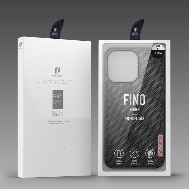 Dux Ducis iPhone 13 Pro Fino-Hülle mit Nylonmaterial in Schwarz überzogen