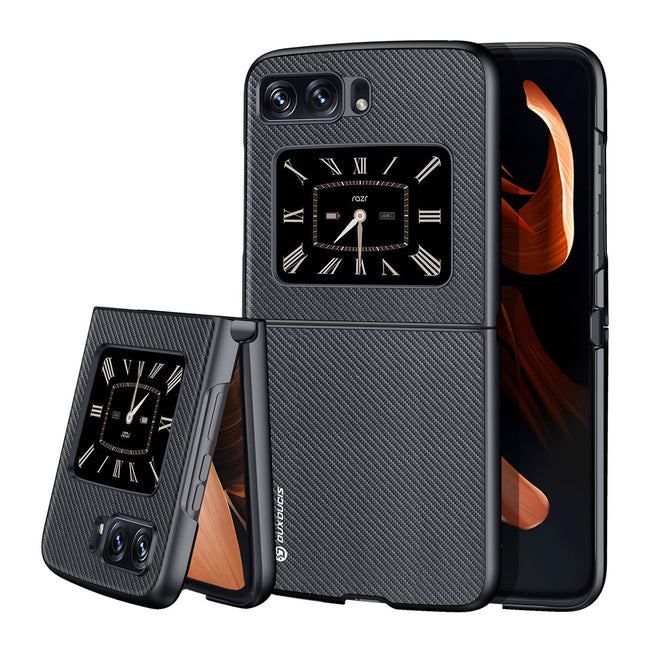 Dux Ducis Fino case for Motorola Razr 2022 case with silicone frame black