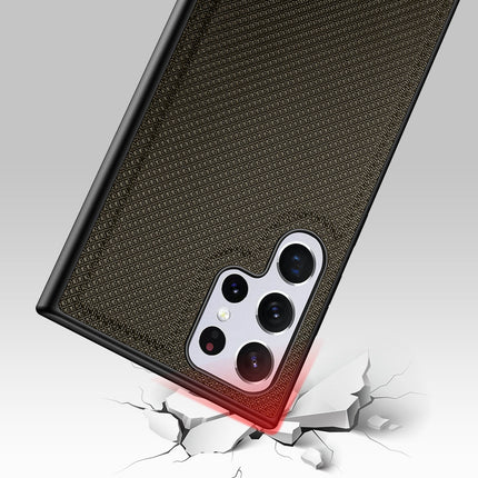 Samsung Galaxy S22 Ultra hoesje zwart Dux Ducis Fino case is made of nylon material