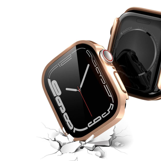 Dux Ducis Hamo Case met Displaybescherming voor Horloge 6 40mm / Horloge 5 40mm / Horloge 4 40mm / Horloge SE 40mm Metallic Horloge Cover Roze