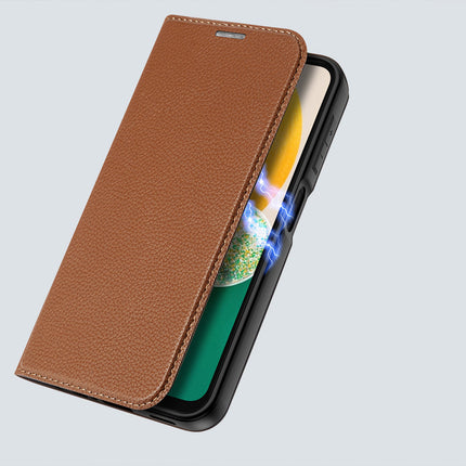 Dux Ducis Skin X2 Hülle Samsung Galaxy A14 5G Flip Case Wallet Ständer braun