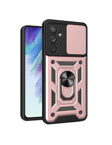 Hybrid Armor Camshield case for Samsung Galaxy A54 5G armored case with camera cover pink
