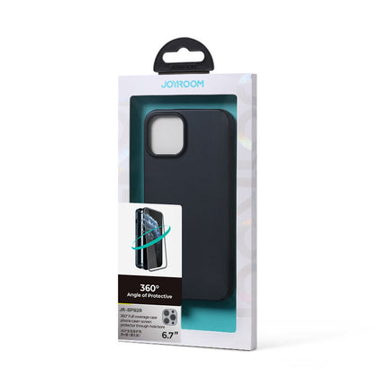 iPhone 13 Pro Max Joyroom 360 Full Case Vorder- und Rückseite + Displayschutz aus gehärtetem Glas schwarz (JR-BP928 schwarz)