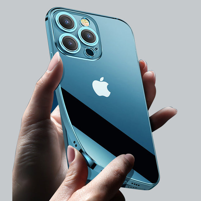 Joyroom Chery Mirror Case Cover for iPhone 13 Pro Metallic Frame Blue (JR-BP908 sea blue)