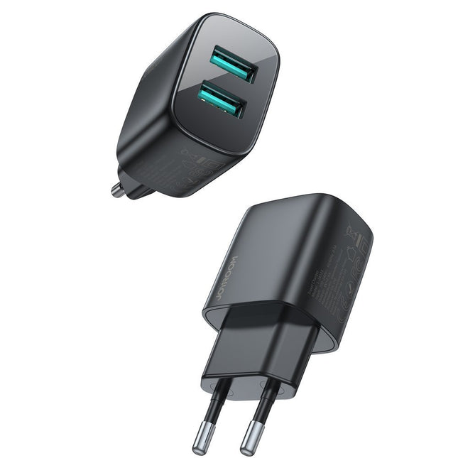 Joyroom fast wall charger 2x USB 2.4A black (L-2A123)