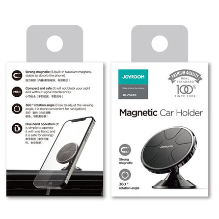 Joyroom self-adhesive Universal Magnetic Car Mount Phone Holder for Dashboard black (JR-ZS261)