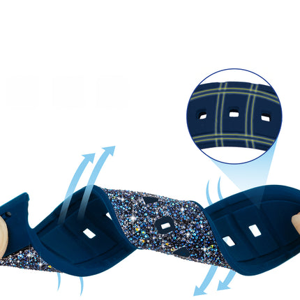 Kingxbar Crystal Fabric Strap Watch Bracelet 6/SE/5/4/3/2 (40mm/38mm) Silicone Strap Crystal Strap Blue 
