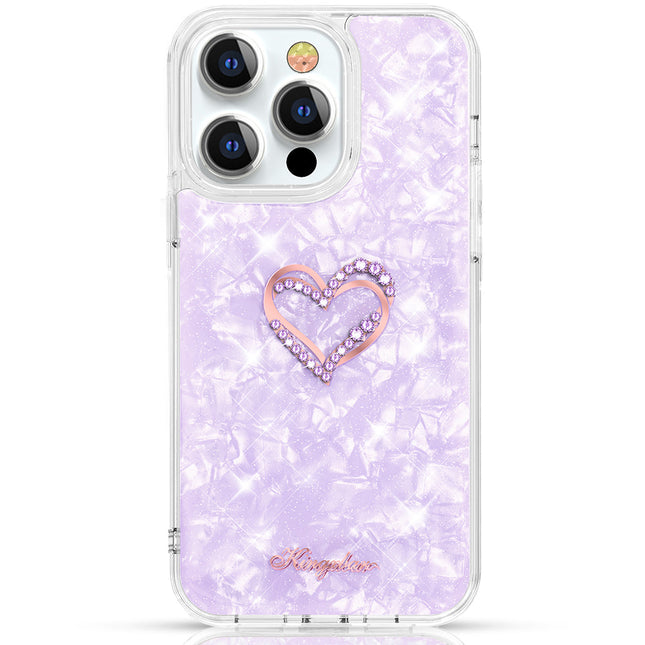 iPhone 13 Pro Max case Kingxbar Epoxy Series case cover with original Swarovski crystals purple