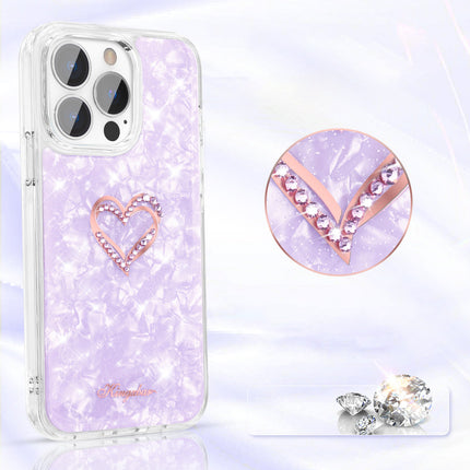 iPhone 13 Pro Max hoesje Kingxbar Epoxy Series case cover with original Swarovski crystals paars