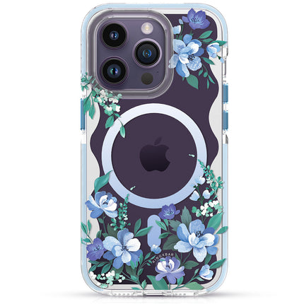 Kingxbar Flora Series magnetisch hoesje voor iPhone 14 Pro MagSafe versierd met orchidee bloemen print