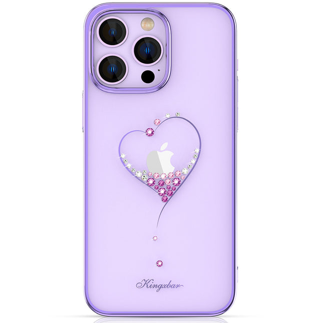Kingxbar Wish Series-hoesje voor iPhone 14 Pro Max versierd met paarse kristallen
