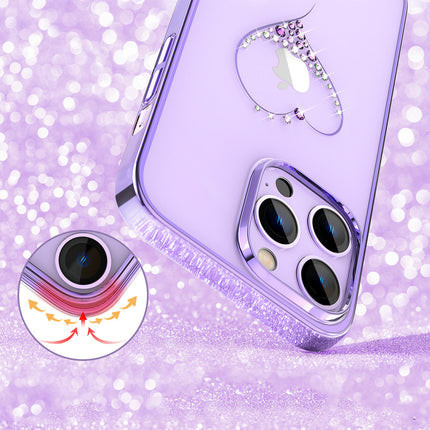 Kingxbar Wish Series-hoesje voor iPhone 14 Pro Max versierd met paarse kristallen