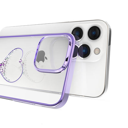 Hülle der Kingxbar Wish Series für das iPhone 14 Pro, verziert mit lila Kristallen